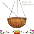 Georgian Rigid Iron Hanging Basket 24" with Coco Moss Liner